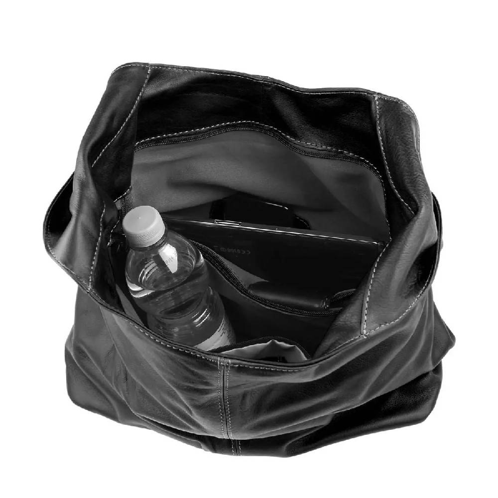 OBC Made in Italy Damen Leder Tasche Shopper Schultertasche Umhängetasche Handtasche Beuteltasche Hobo Bag Ledertasche Nappaleder Blitzangebot
