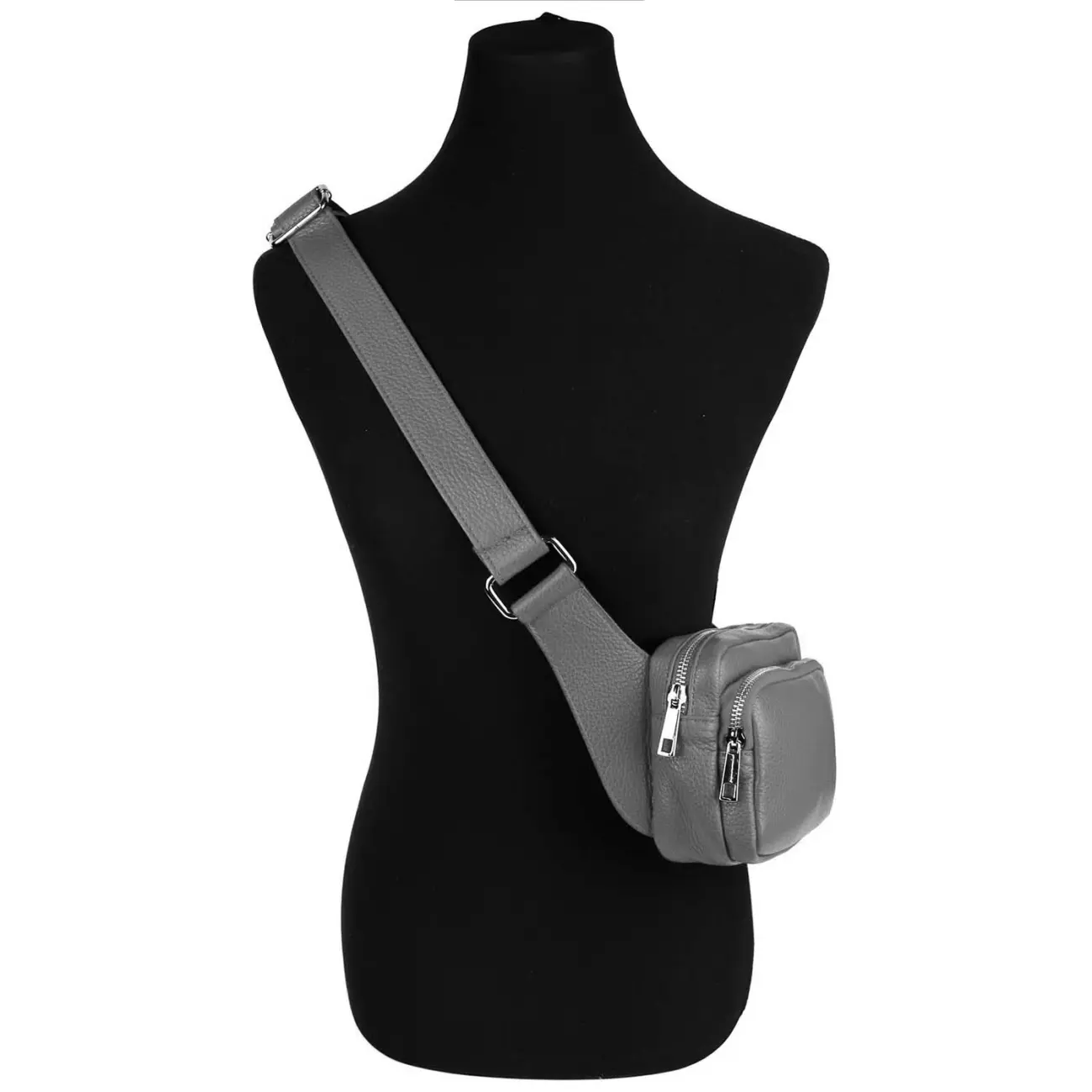 OBC Made in Italy Damen Leder Tasche Crossbody Metallic Hüfttasche Bauchtasche Umhängetasche Bodybag Schultertasche Handytasche Gürteltasche Große Rabatte