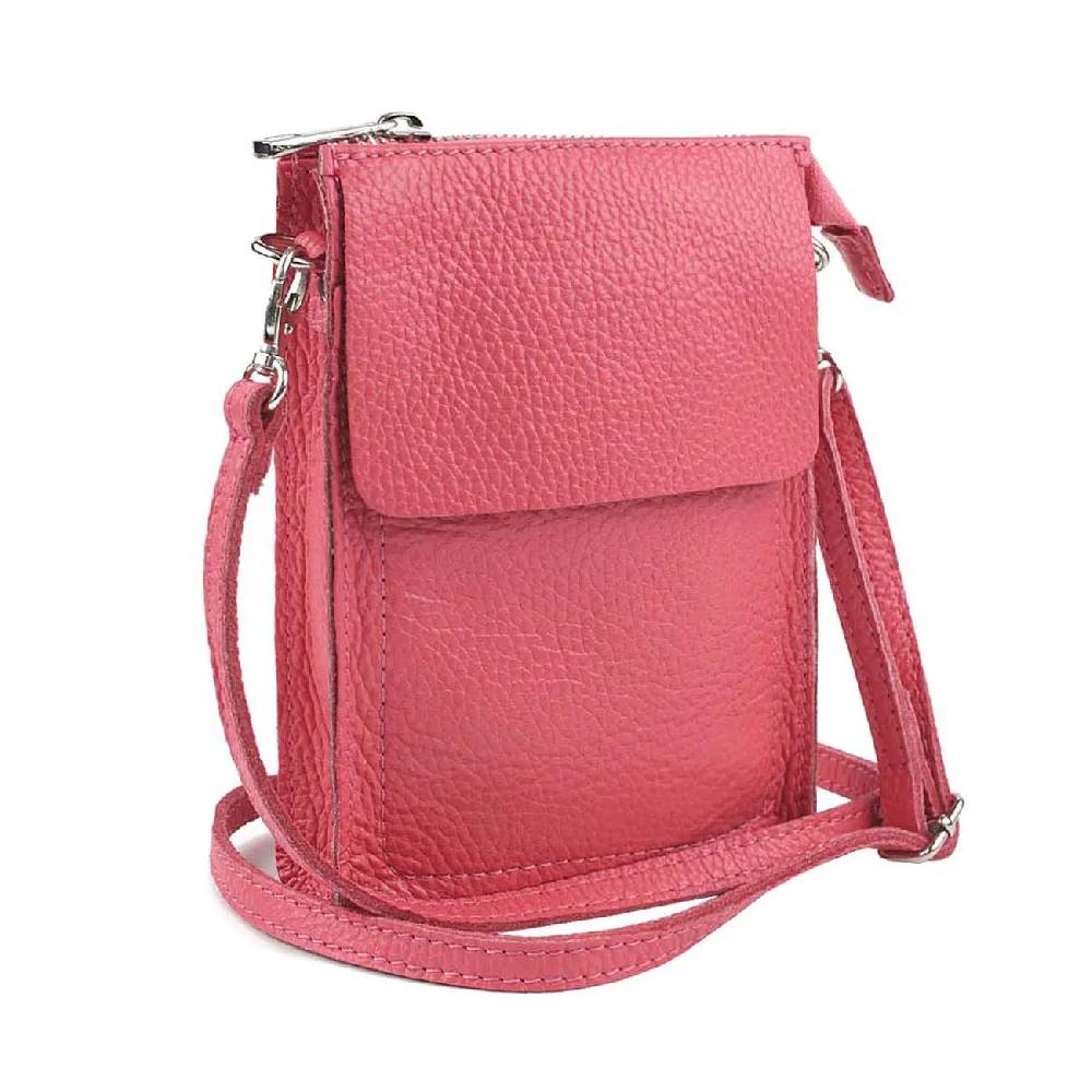 OBC Made in Italy Damen Leder Smartphone Tasche Schultertasche Handytasche Minibag Umhängetasche Geldtasche Ledertasche Crossbody Abendtasche Neuheiten