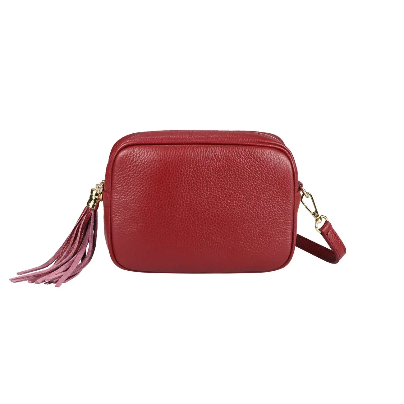 OBC Made in Italy DAMEN LEDER TASCHE Umhängetasche Schultertasche Cross-Over Crossbody Bag Glattleder Schmucktasche Fransen Ledertasche Kauf eins, bekomm eins gratis