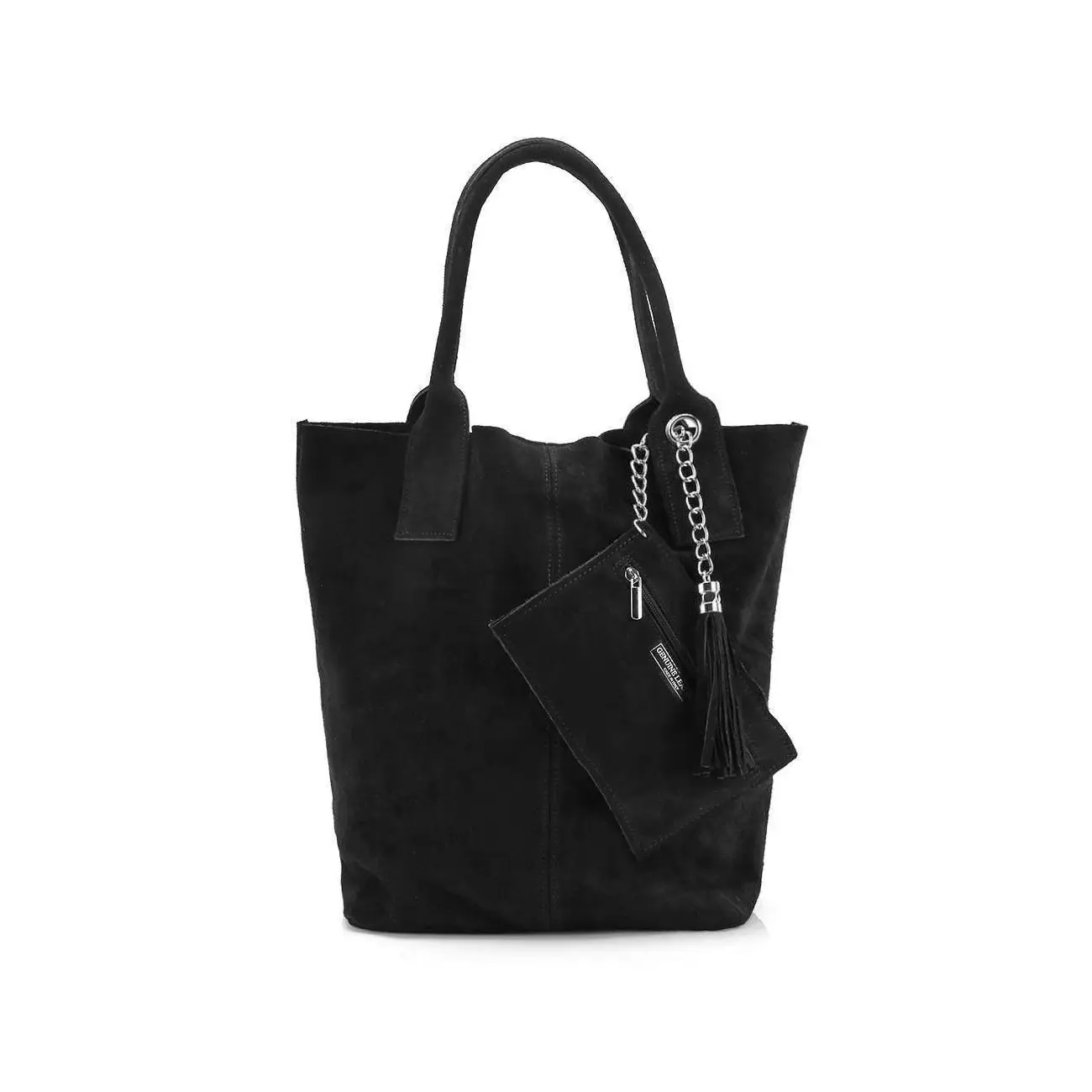 MADE IN ITALY DAMEN XXL LEDER TASCHE Wildleder Shopper Schultertasche + Schmucktasche Tiefpreis