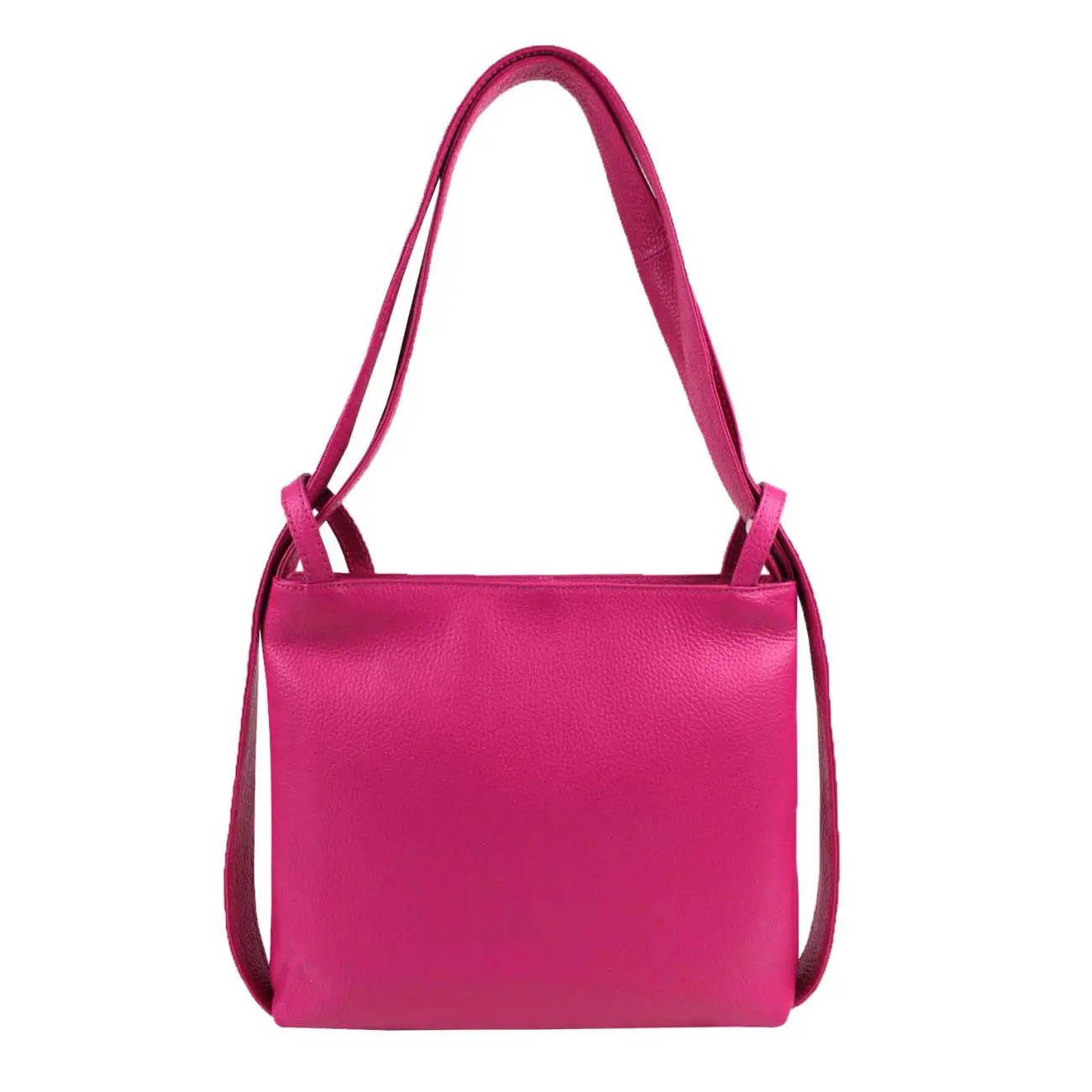 MADE IN ITALY OBC Damen Tasche Rucksack 2in1 Umhängetasche Schultertasche Daypack Rucksacktasche Handtasche Ledertasche klein Wochenangebot