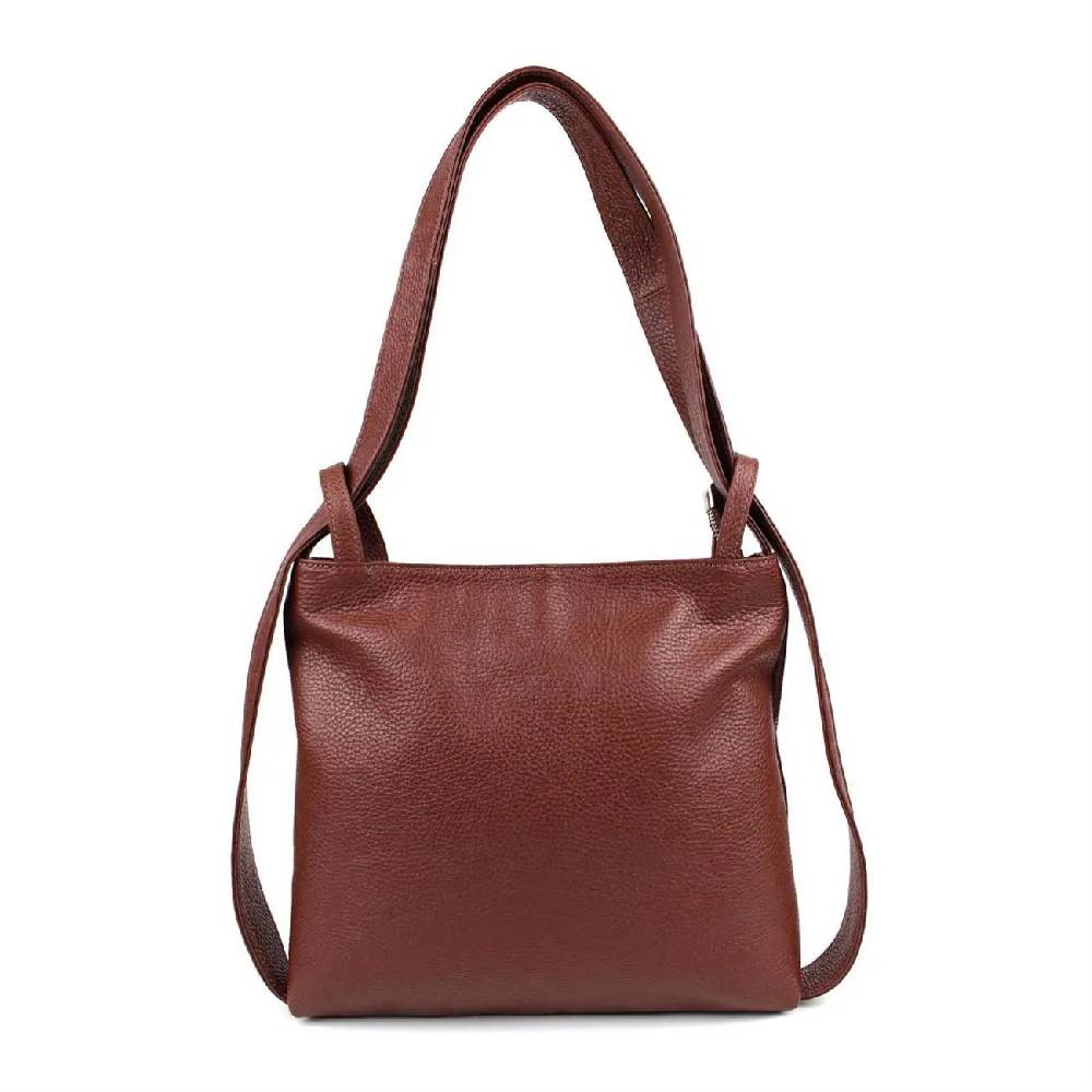 MADE IN ITALY OBC Damen Tasche Rucksack 2in1 Umhängetasche Schultertasche Daypack Rucksacktasche Handtasche Ledertasche klein Wochenangebot