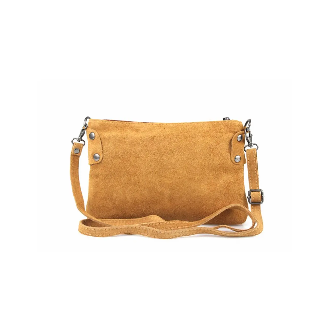 Made in Italy DAMEN LEDER Clutch TASCHE Wildleder Handtasche Umhängetasche Ledertasche Schultertasche Beuteltasche Fransen Cross-Over Letzte 2 Tage