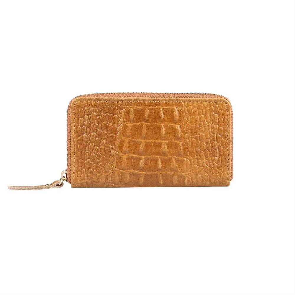 Made in Italy Damen Leder Geldbörse Kroko Wallet Portemonnaie Portafoglio Brieftasche Börse Geldbeutel Ledertasche Kreditkartenetui Zeitbegrenzte Promotion