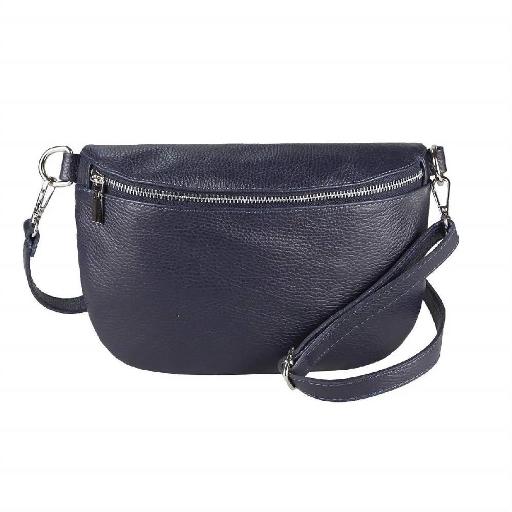 Made in Italy Damen Leder Tasche Gürteltasche Crossbody Hüfttasche Bauchtasche Umhängetasche Cross-Over Bodybag Schultertasche Handytasche Schminktasche Kosmetiktasche OBC 1054 Vierteljährliche Förderung