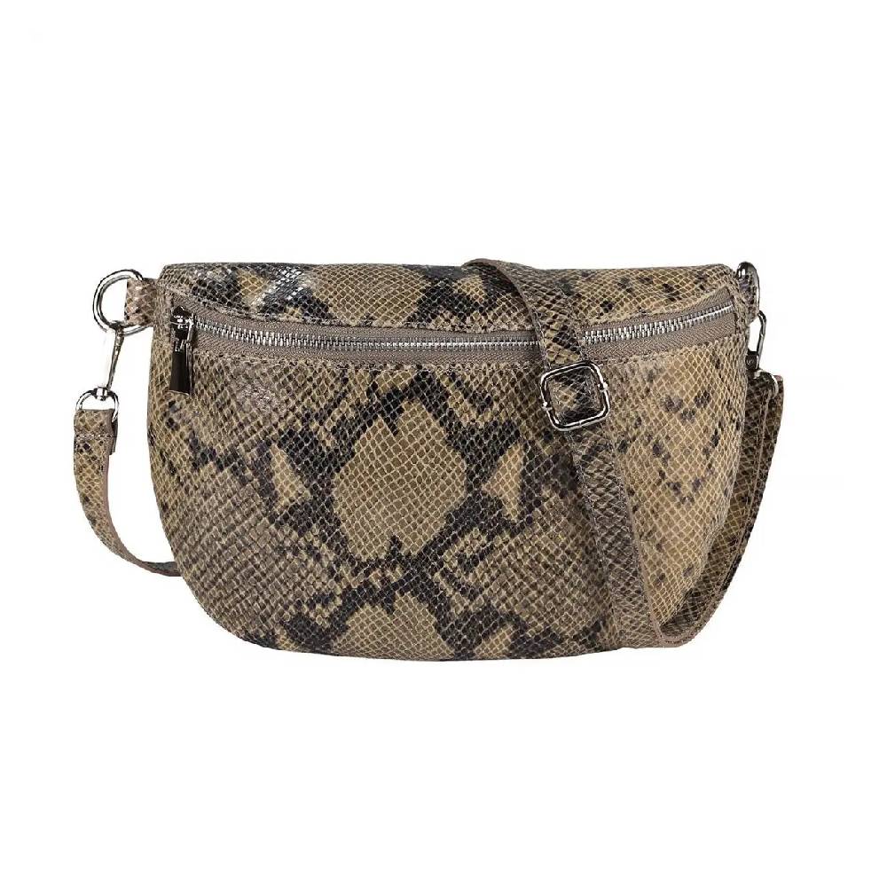 Made in Italy Damen Leder Tasche Gürteltasche Crossbody Hüfttasche Bauchtasche Umhängetasche Cross-Over Bodybag Schultertasche Handytasche Schminktasche Kosmetiktasche OBC 1054 Vierteljährliche Förderung