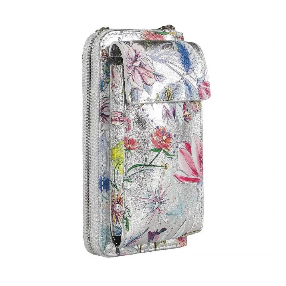 OBC Made in Italy Damen Leder Handytasche Tasche Umhängetasche Geldbörse Schultertasche Brieftasche Smartphone Geldtasche Ledertasche Crossbody Abendtasche Handy bis 6,5 Zoll Super Rabatt