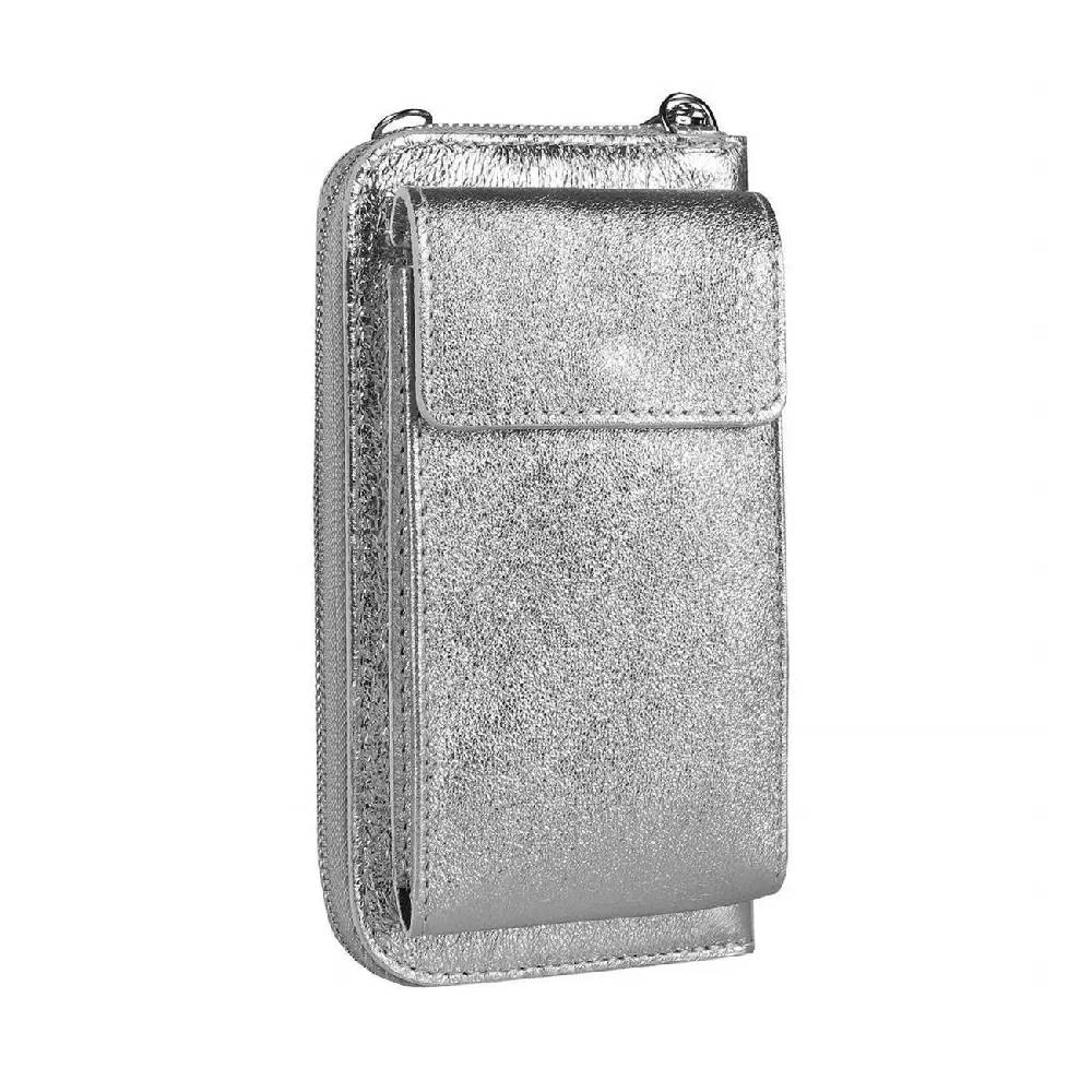 OBC Made in Italy Damen Leder Handytasche Tasche Umhängetasche Geldbörse Schultertasche Brieftasche Smartphone Geldtasche Ledertasche Crossbody Abendtasche Handy bis 6,5 Zoll Super Rabatt