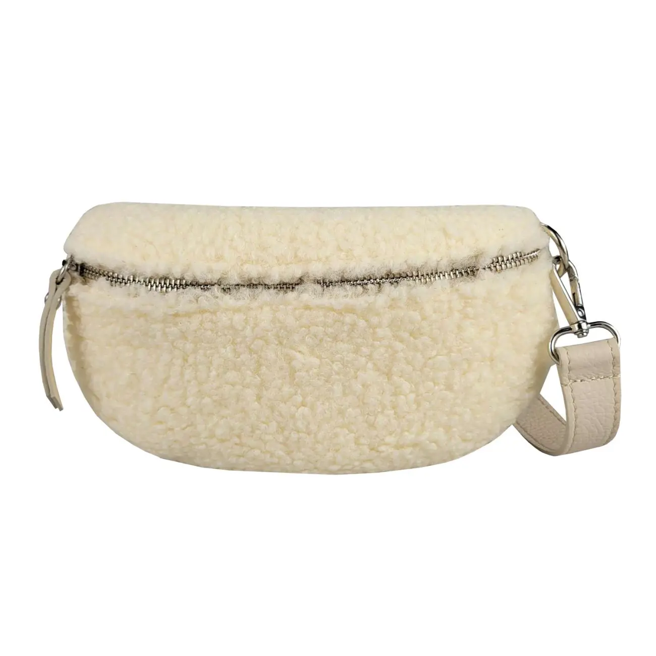 Made in Italy DAMEN LEDER Gürteltasche Crossbody Teddyfell Bauchtasche Hüfttasche Kunstfell Umhängetasche Brusttasche CrossOver Bodybag Schultertasche Teddy Pelz Fell Plüsch 2025