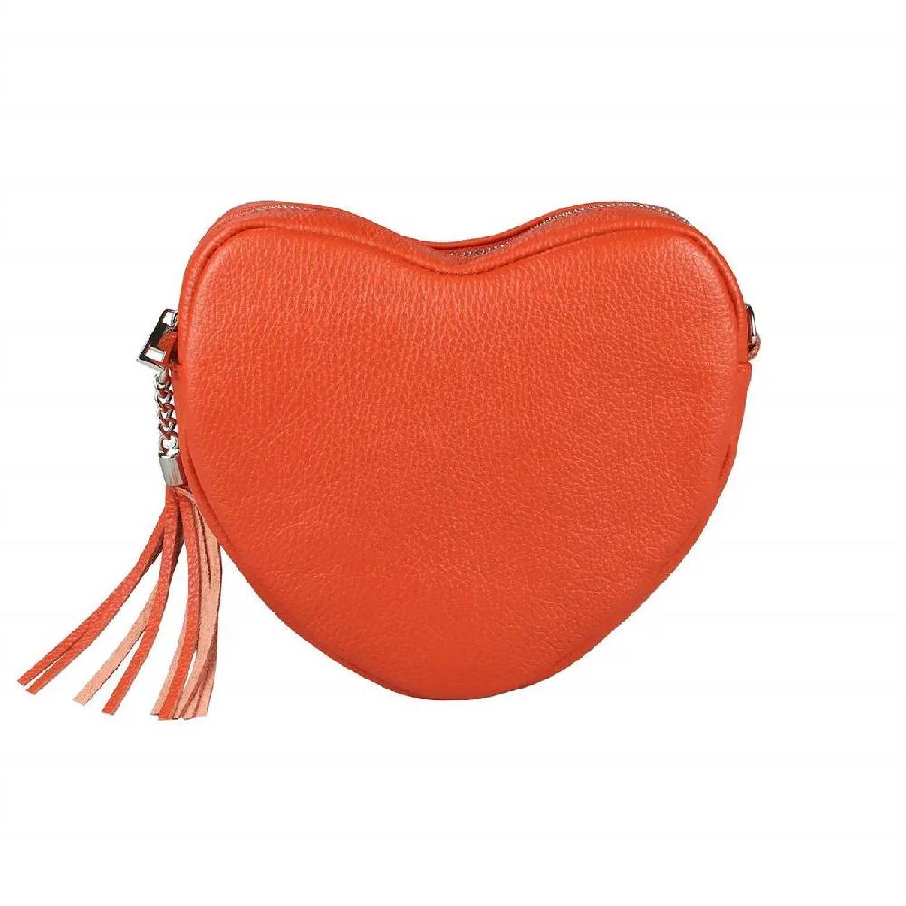OBC Made in Italy Damen Leder Tasche Crossbody Herztasche Schultertasche Crossover Umhängetasche Clutch Ledertasche Damentasche Online