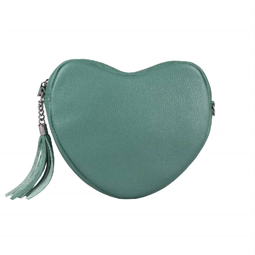 OBC Made in Italy Damen Leder Tasche Crossbody Herztasche Schultertasche Crossover Umhängetasche Clutch Ledertasche Damentasche Online