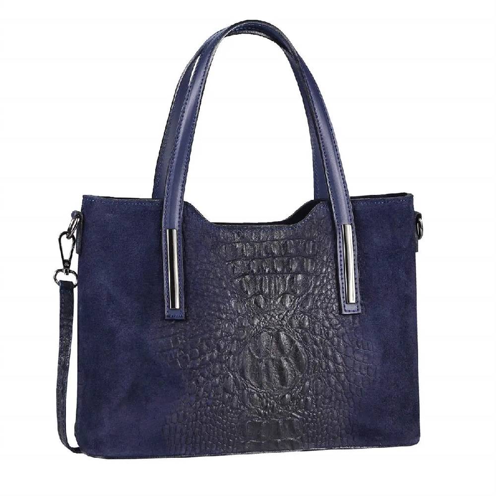 OBC MADE IN ITALY DAMEN Echt LEDER TASCHE KROKO-Prägung Business Shopper Wildleder Schultertasche Handtasche Ledertasche Umhängetasche Angebote