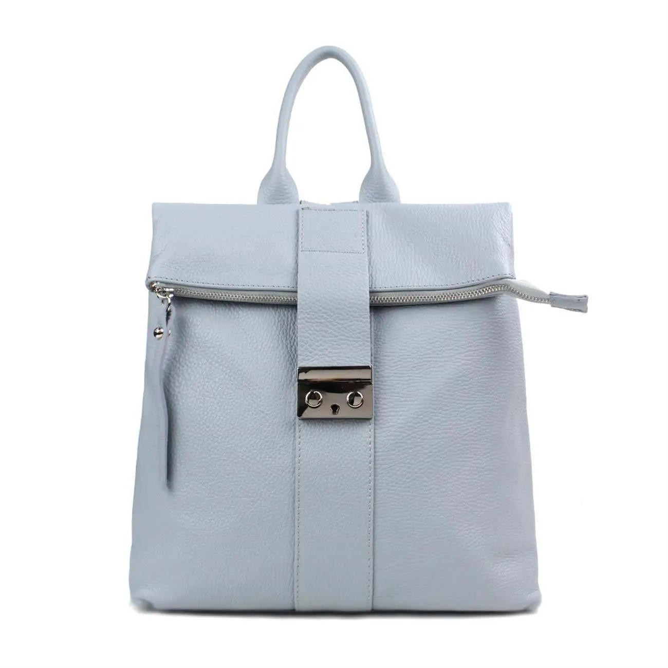 Made in Italy XL Damen Leder Roll Top Rucksack Cityrucksack Shopper Handtasche Schultertasche Ledertasche Freizeitrucksack Tasche Meist gekauft