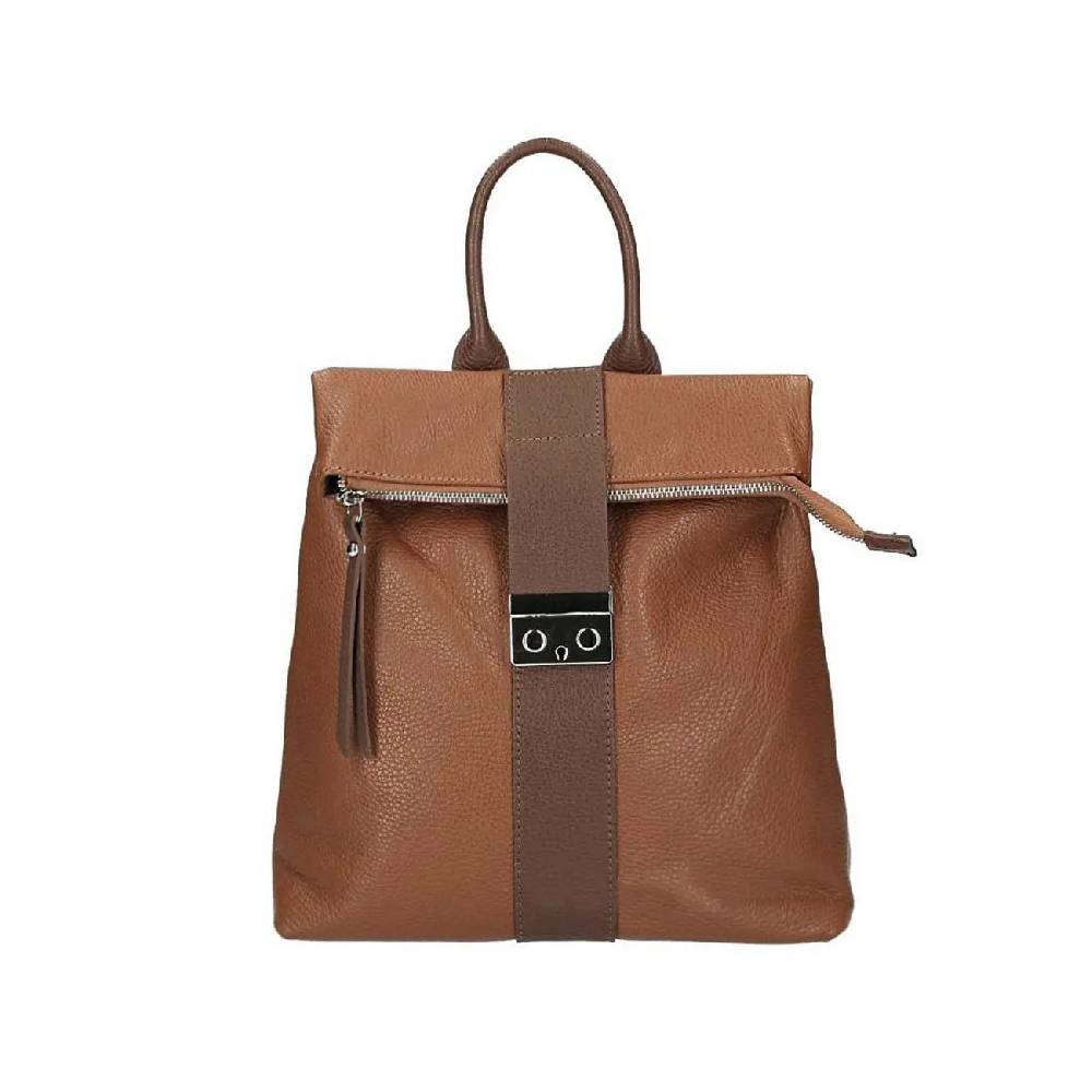Made in Italy XL Damen Leder Roll Top Rucksack Cityrucksack Shopper Handtasche Schultertasche Ledertasche Freizeitrucksack Tasche Meist gekauft
