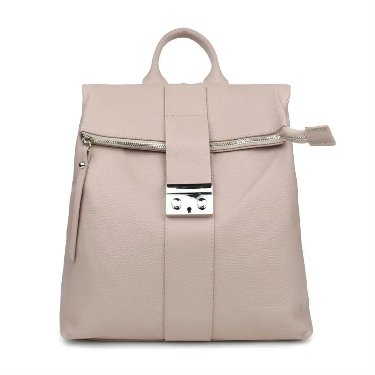 Made in Italy XL Damen Leder Roll Top Rucksack Cityrucksack Shopper Handtasche Schultertasche Ledertasche Freizeitrucksack Tasche Meist gekauft