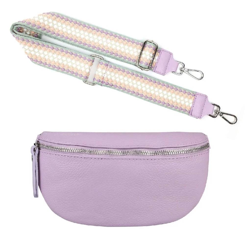 Made in Italy OBC DAMEN SET Gürteltasche + Schultergurt LEDER Crossbody Hüfttasche Bauchtasche Umhängetasche Brusttasche CrossOver Bodybag Schultertasche Handytasche Geldtasche Tasche Kosmetiktasche Fabrik Onlineshop