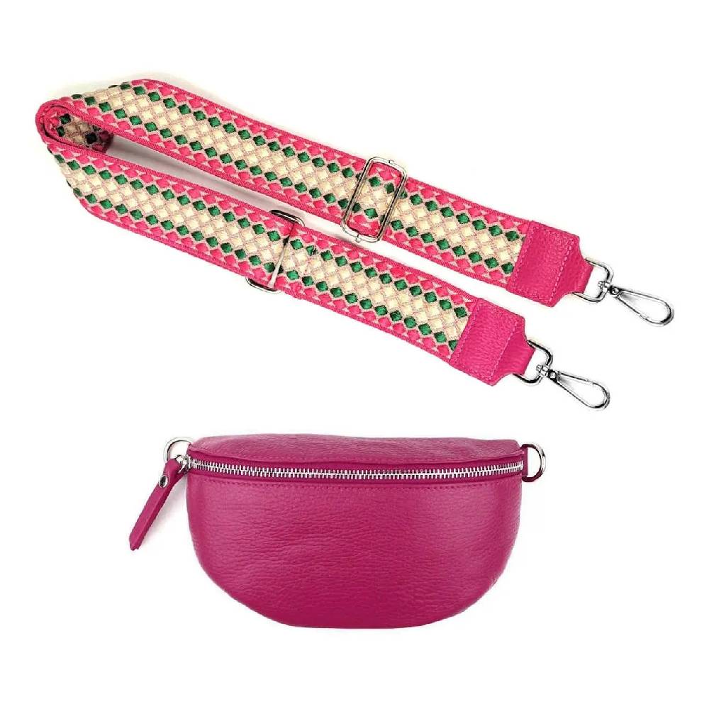 Made in Italy OBC DAMEN SET Gürteltasche + Schultergurt LEDER Crossbody Hüfttasche Bauchtasche Umhängetasche Brusttasche CrossOver Bodybag Schultertasche Handytasche Geldtasche Tasche Kosmetiktasche Fabrik Onlineshop