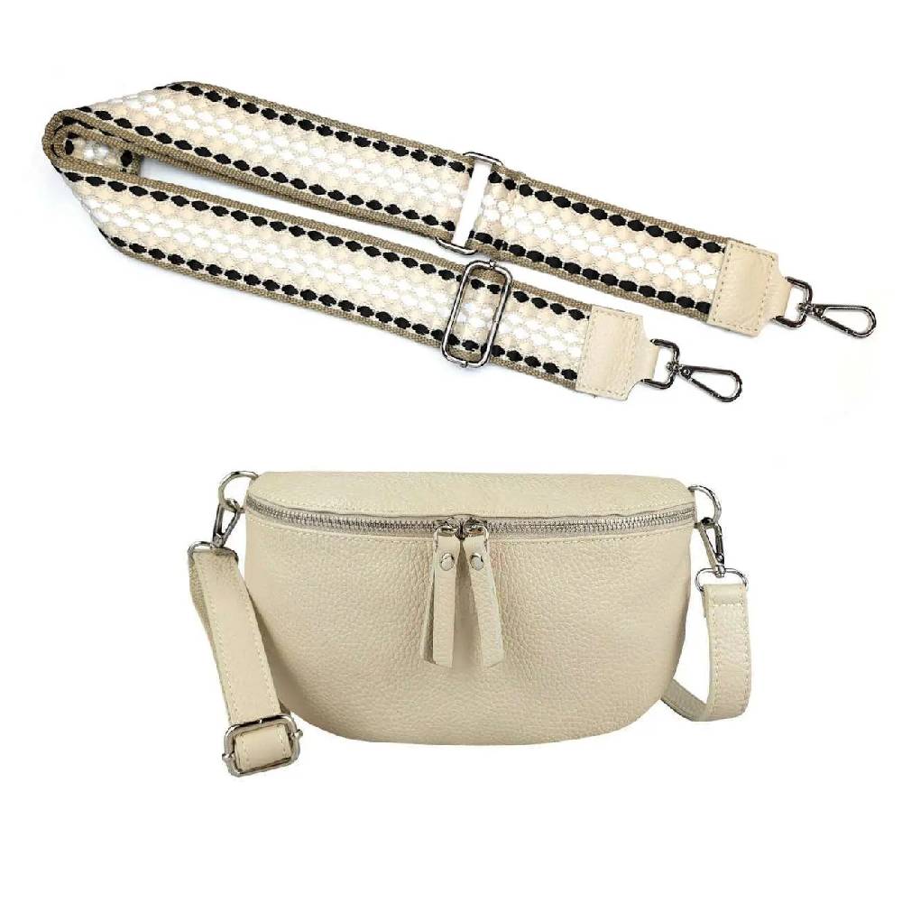 Made in Italy OBC DAMEN SET Gürteltasche + Schultergurt LEDER Crossbody Hüfttasche Bauchtasche Umhängetasche Brusttasche CrossOver Bodybag Schultertasche Handytasche Geldtasche Tasche Kosmetiktasche Fabrik Onlineshop