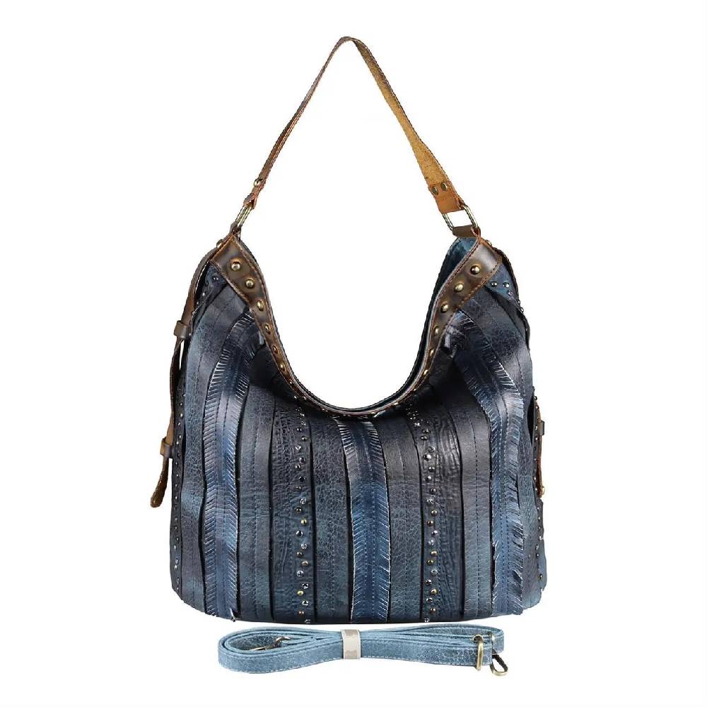 OBC DAMEN TASCHE HANDTASCHE Hobo Bag Schultertasche Nietentasche Shopper Strasssteine Umhängetasche Henkeltasche Beuteltasche Kunst-Leder Günstig kaufen