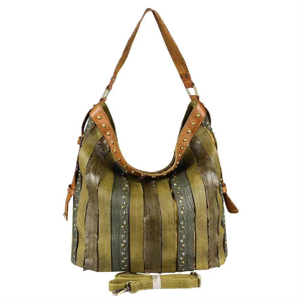 OBC DAMEN TASCHE HANDTASCHE Hobo Bag Schultertasche Nietentasche Shopper Strasssteine Umhängetasche Henkeltasche Beuteltasche Kunst-Leder Günstig kaufen