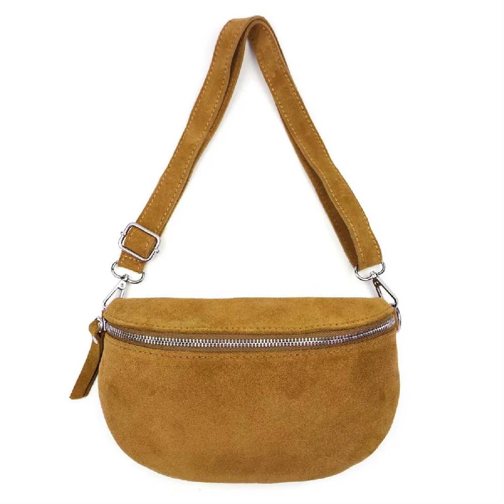 Made in Italy DAMEN LEDER TASCHE Gürteltasche Crossbody Hüfttasche Bauchtasche Umhängetasche Wildleder Brusttasche CrossOver Bodybag Schultertasche Handytasche Geldtasche Schminktasche Kosmetiktasche Weihnachtsangebot