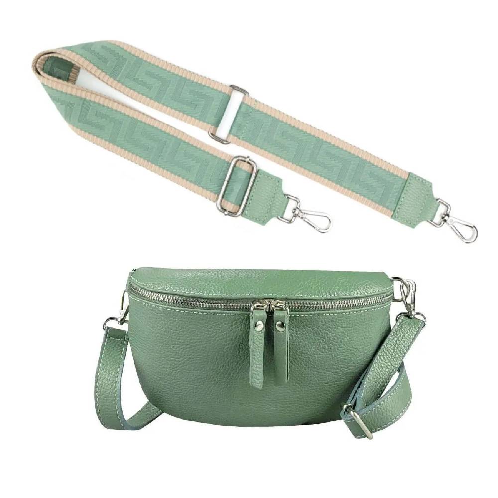 Made in Italy OBC DAMEN SET Gürteltasche + Schultergurt LEDER Crossbody Hüfttasche Bauchtasche Umhängetasche Brusttasche CrossOver Bodybag Schultertasche Handytasche Geldtasche Tasche Kosmetiktasche Osterangebot