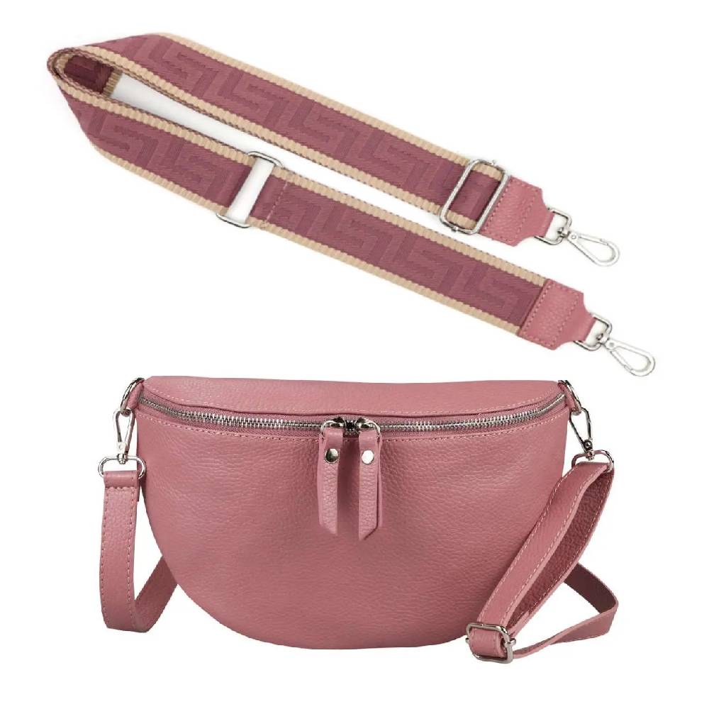 Made in Italy OBC DAMEN SET Gürteltasche + Schultergurt LEDER Crossbody Hüfttasche Bauchtasche Umhängetasche Brusttasche CrossOver Bodybag Schultertasche Handytasche Geldtasche Tasche Kosmetiktasche Osterangebot