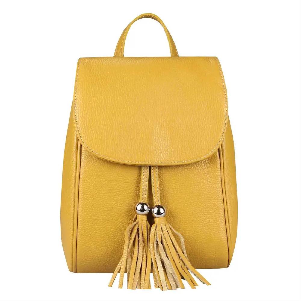 OBC Made in Italy Damen Echt Leder Rucksack Cityrucksack Backpack Daypack Schultertasche Lederrucksack Handtasche Stadtrucksack Valentinstagsangebot