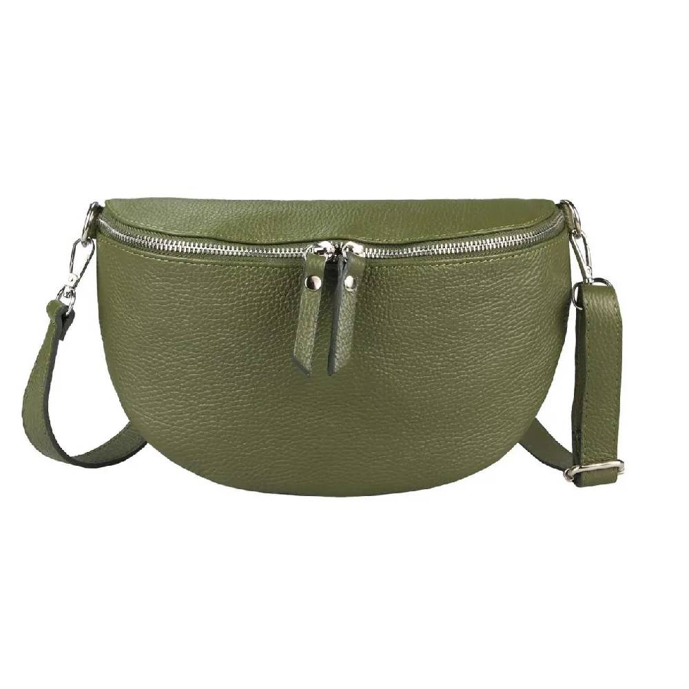 OBC Made in Italy Damen Leder Tasche Medium Handytasche Gürteltasche Crossbody Hüfttasche Bauchtasche Umhängetasche Cross-Over Bodybag Schultertasche Kosmetiktasche Große Rabatte