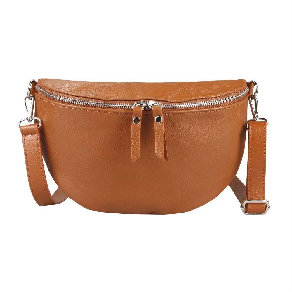 OBC Made in Italy Damen Leder Tasche Medium Handytasche Gürteltasche Crossbody Hüfttasche Bauchtasche Umhängetasche Cross-Over Bodybag Schultertasche Kosmetiktasche Große Rabatte