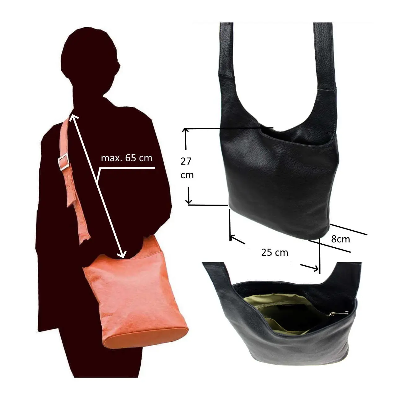OBC Made in Italy DAMEN LEDER TASCHE Umhängetasche Bodybag Crossbody Schultertasche City Bag CrossOver Ledertasche Damentasche CrossBag Neuheiten