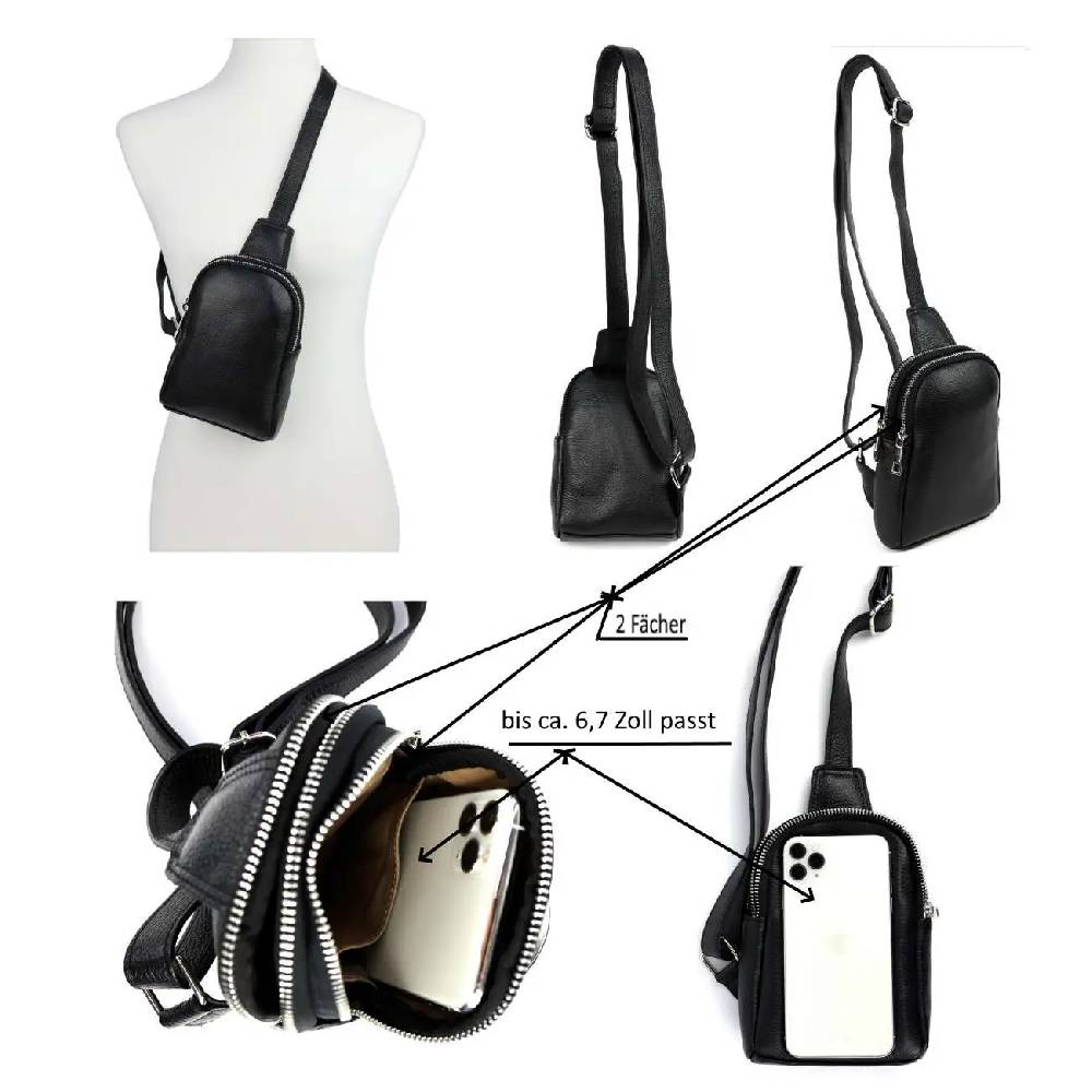OBC MADE IN ITALY LEDER TASCHE Crossbody Bodybag Sling Rucksack Crossover Schultertasche Brusttasche Umhängetasche Bag damen herren unisex Räumungsverkauf