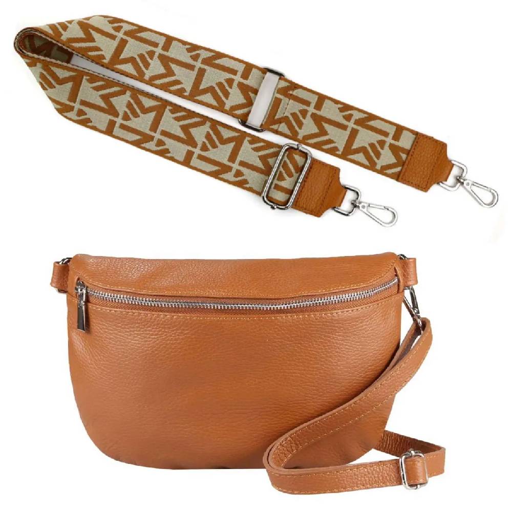 Made in Italy OBC DAMEN SET Gürteltasche + Schultergurt LEDER Crossbody Hüfttasche Bauchtasche Umhängetasche Brusttasche CrossOver Bodybag Schultertasche Handytasche Tasche VIP-Rabatte