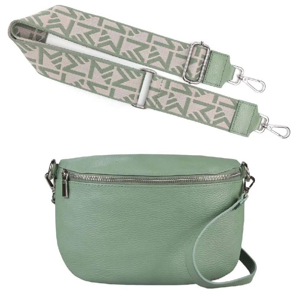 Made in Italy OBC DAMEN SET Gürteltasche + Schultergurt LEDER Crossbody Hüfttasche Bauchtasche Umhängetasche Brusttasche CrossOver Bodybag Schultertasche Handytasche Tasche VIP-Rabatte