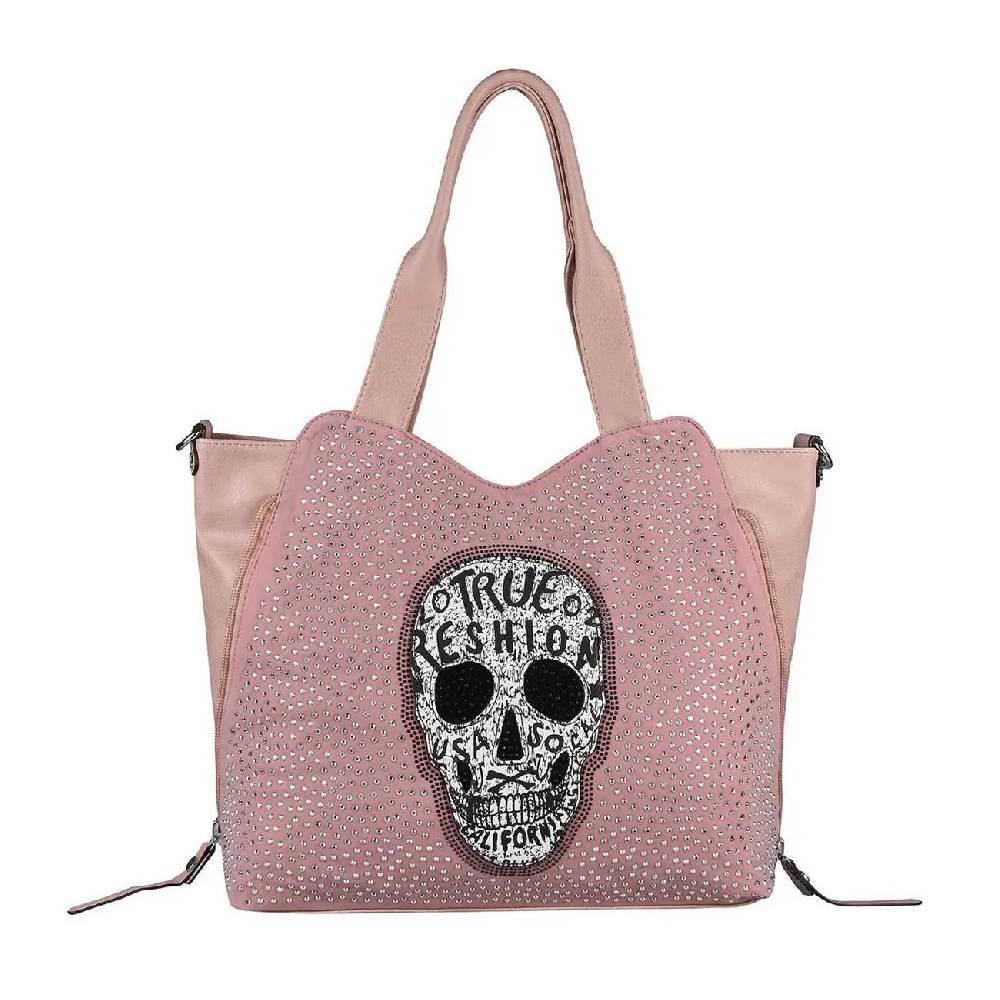 OBC XXL Damen Totenkopf Tasche Handtasche Skulls Shopper Beuteltasche Schultertasche Umhängetache Reisetasche Weekender Schädel Gothic Bag Neueste Stile
