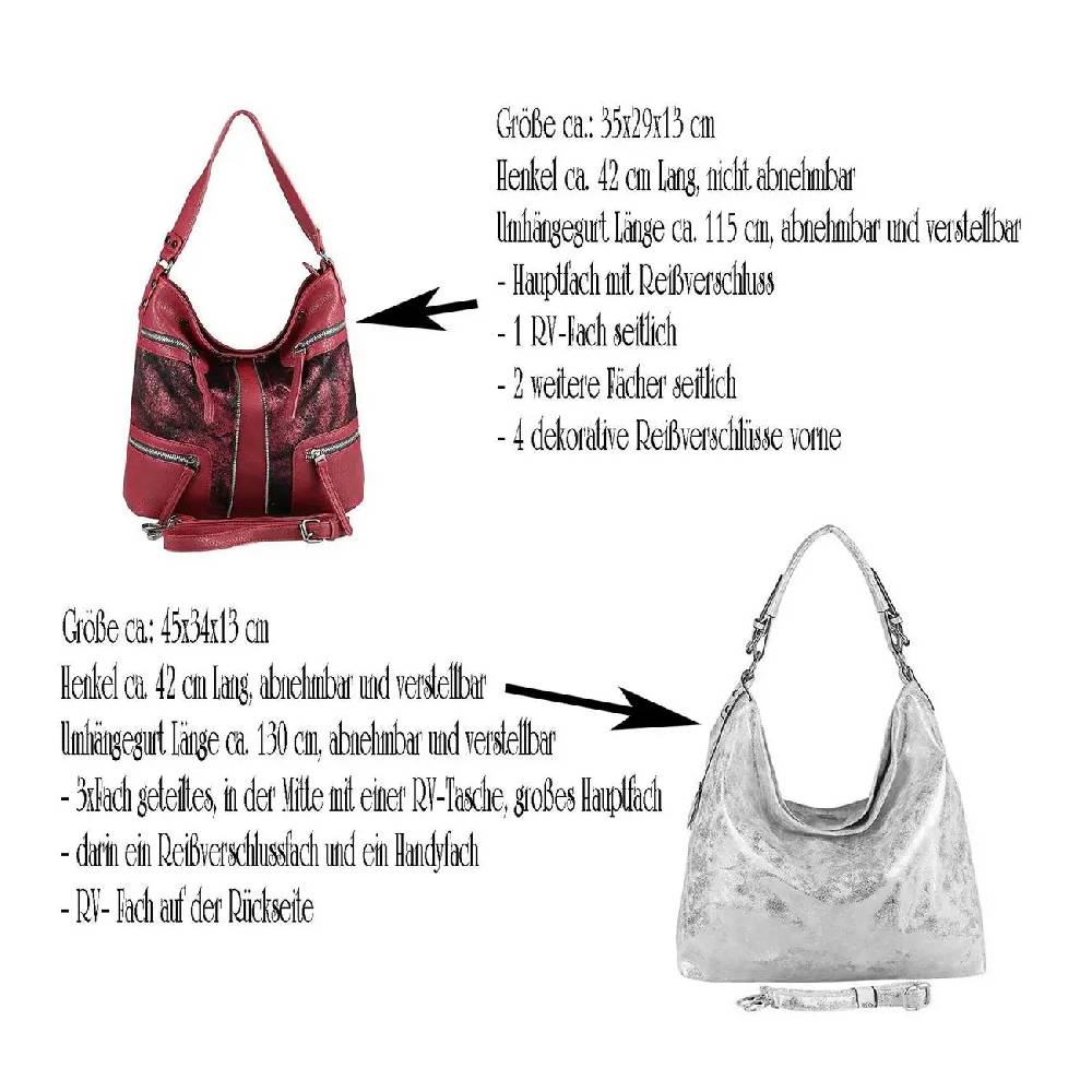 OBC DAMEN METALLIC TASCHE SHOPPER Hobo-Bag Henkeltasche Handtasche Schultertasche CROSS-OVER Umhängetasche Beuteltasche Zeitbegrenzte Promotion