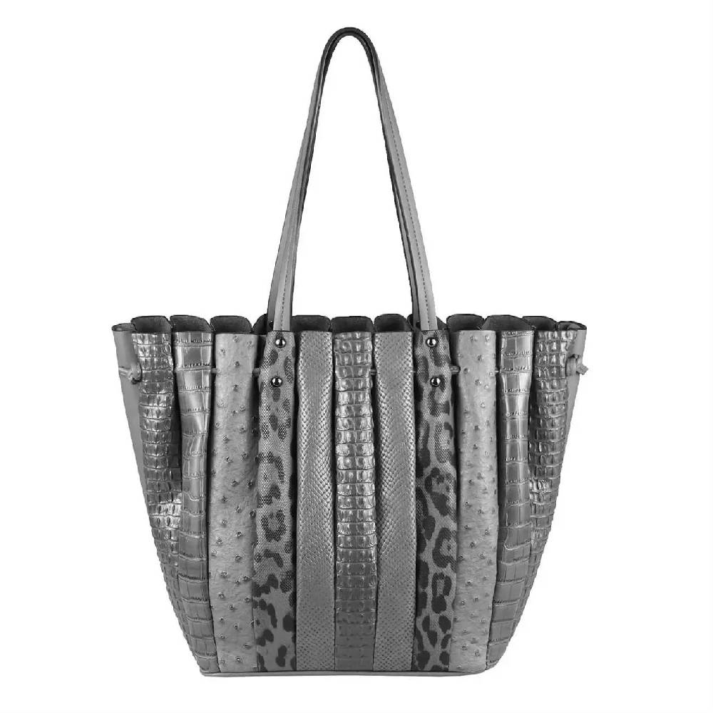 OBC XXL DAMEN TASCHE Shopper Handtasche Arbeit Bag Umhängetasche Schultertasche Leder Optik Kroko Strauß Leoparden Print Nur für heute