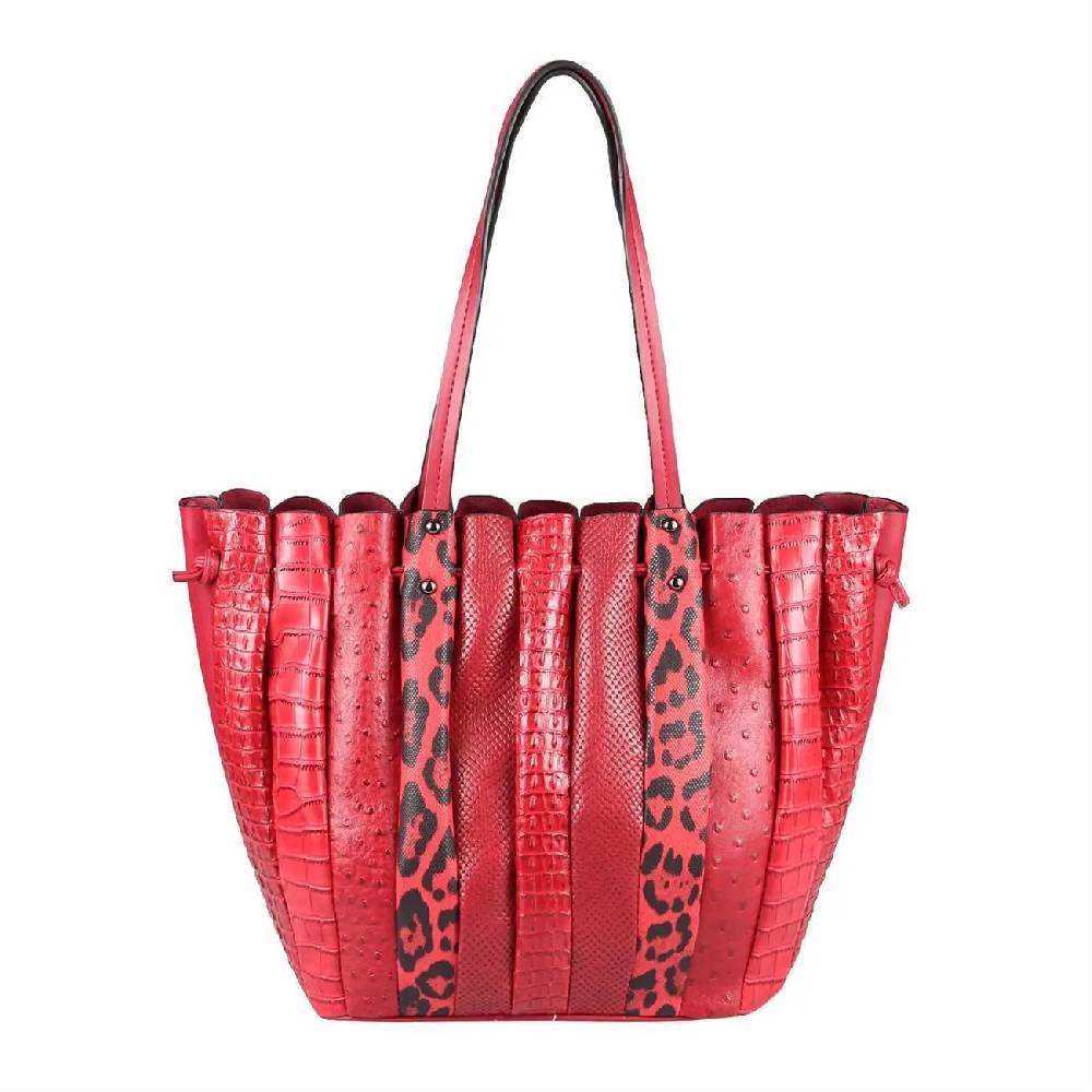 OBC XXL DAMEN TASCHE Shopper Handtasche Arbeit Bag Umhängetasche Schultertasche Leder Optik Kroko Strauß Leoparden Print Nur für heute