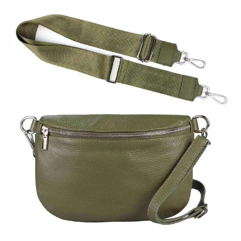 Made in Italy OBC DAMEN SET Gürteltasche + Schultergurt LEDER Crossbody Hüfttasche Bauchtasche Umhängetasche Brusttasche CrossOver Bodybag Schultertasche Handytasche Geldtasche Tasche Kosmetiktasche Discount Store für neue Produkte