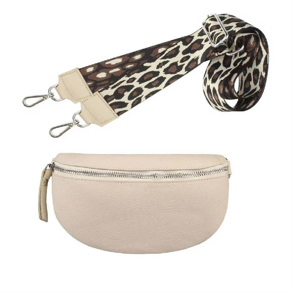 Made in Italy OBC DAMEN SET Gürteltasche + Schultergurt LEDER Crossbody Hüfttasche Bauchtasche Umhängetasche Brusttasche CrossOver Bodybag Schultertasche Handytasche Geldtasche Tasche Kosmetiktasche Nur noch ein Tag übrig