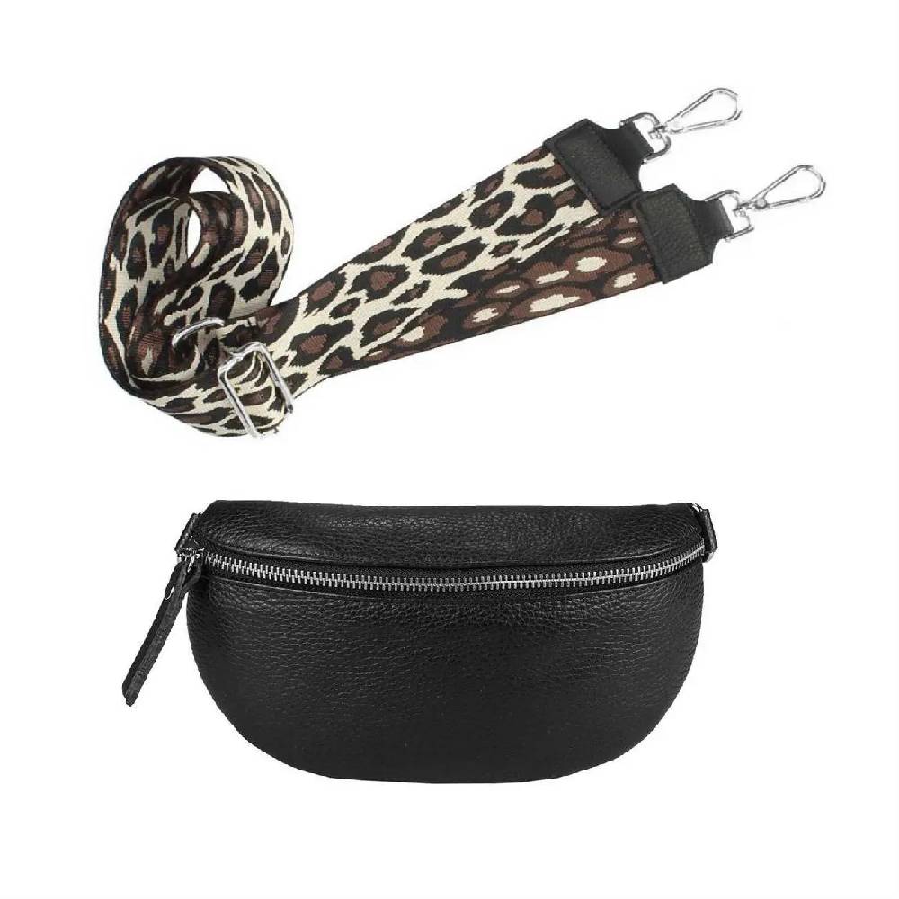 Made in Italy OBC DAMEN SET Gürteltasche + Schultergurt LEDER Crossbody Hüfttasche Bauchtasche Umhängetasche Brusttasche CrossOver Bodybag Schultertasche Handytasche Geldtasche Tasche Kosmetiktasche Nur noch ein Tag übrig