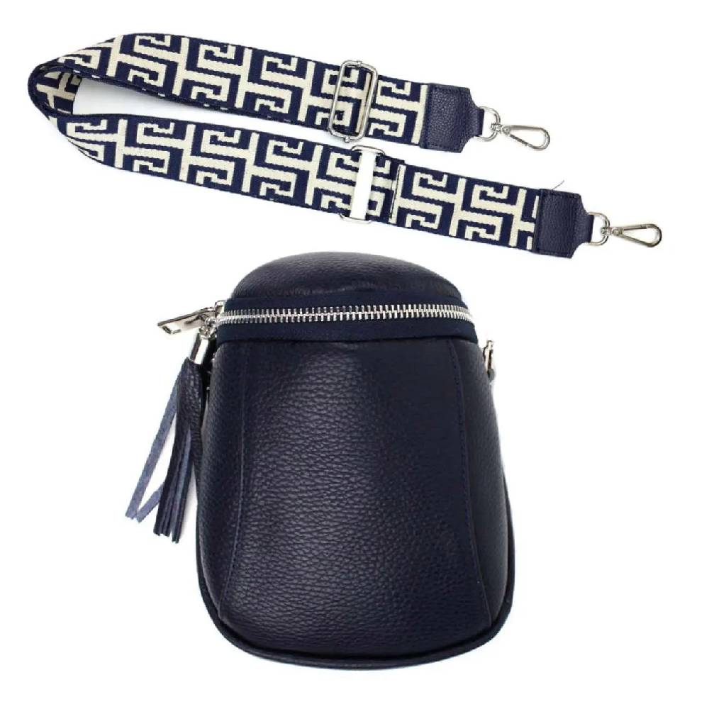Made in Italy OBC DAMEN SET Schultertasche + Schultergurt LEDER Crossbody Umhängetasche Brusttasche CrossOver Bodybag Schultertasche Handytasche Geldtasche Tasche Kosmetiktasche Fabrikladen