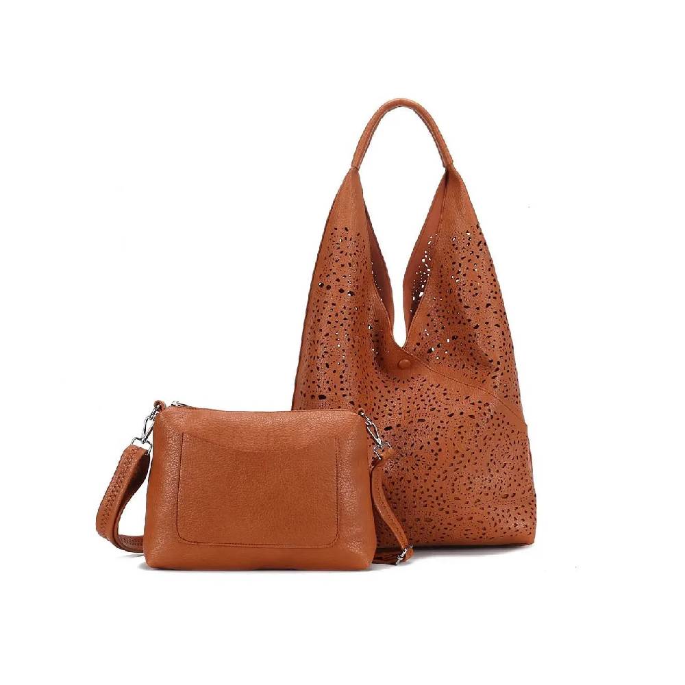 OBC DAMEN TASCHE XXL SET 2in1 Shopper Hobo Bag Schultertasche Cross Over Body Bag Umhängetasche Beuteltasche Handtasche Leder Optik Speichern exportieren
