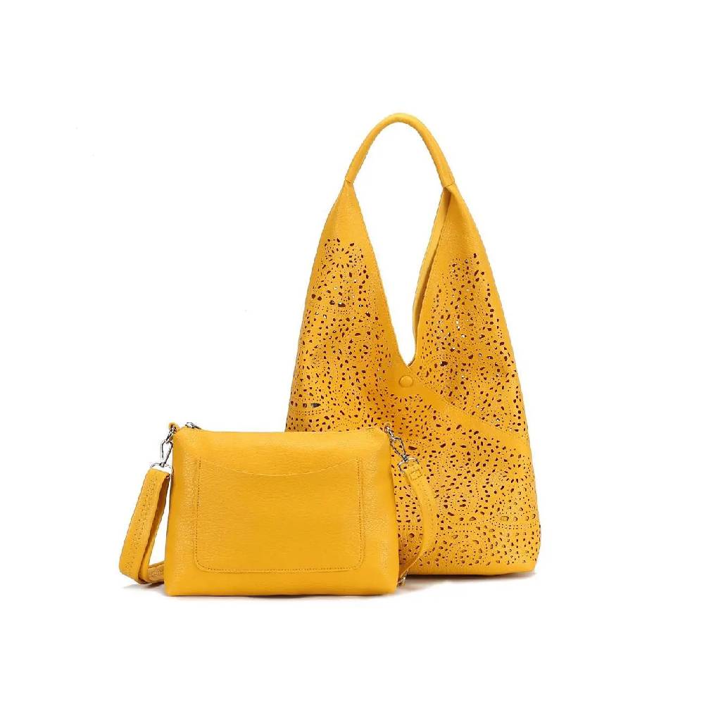 OBC DAMEN TASCHE XXL SET 2in1 Shopper Hobo Bag Schultertasche Cross Over Body Bag Umhängetasche Beuteltasche Handtasche Leder Optik Speichern exportieren