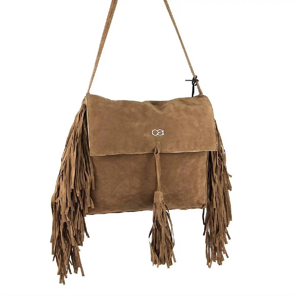 ital-design Fransen Damentasche Schultertasche Umhängetasche Tasche Beutel Beuteltasche Trend-Bags PU Wildleder Im Verkauf