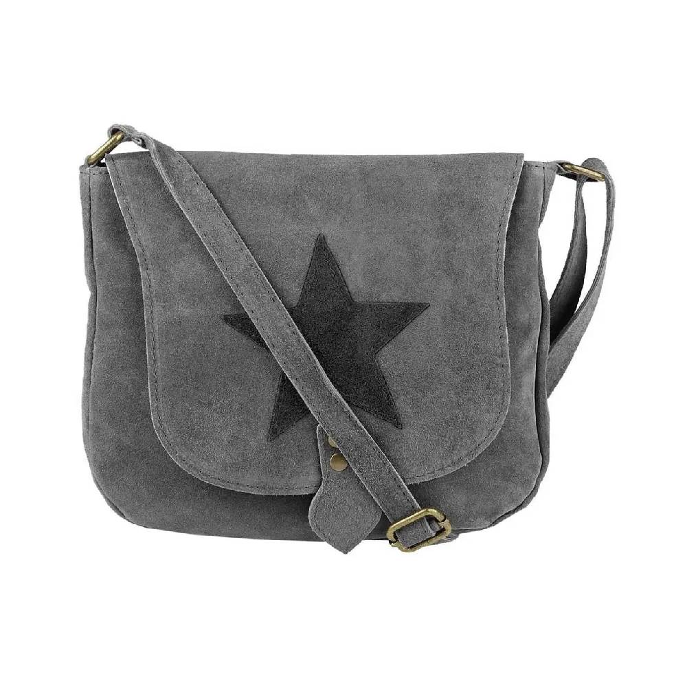 ital-design Stern Tasche Wildleder Schultertasche Damentasche Henkeltasche Ledertasche zollfrei