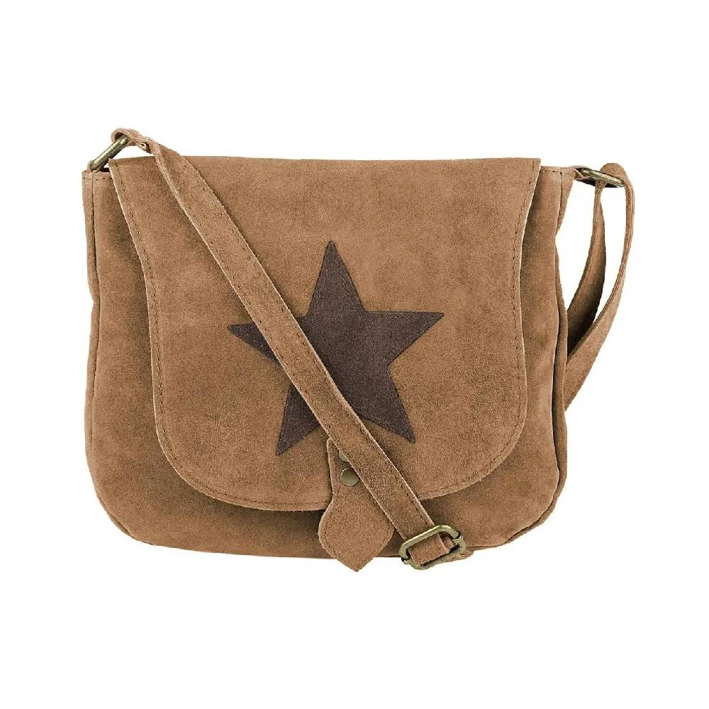 ital-design Stern Tasche Wildleder Schultertasche Damentasche Henkeltasche Ledertasche zollfrei