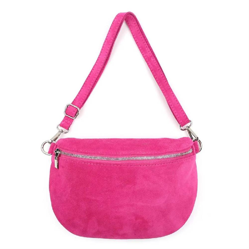 Made in Italy Damen Leder Tasche Brusttasche Gürteltasche Crossbody Hüfttasche Bauchtasche Umhängetasche Wildleder Crossover Schultertasche Handytasche Bodybag 50% Rabatt für begrenzte Zeit