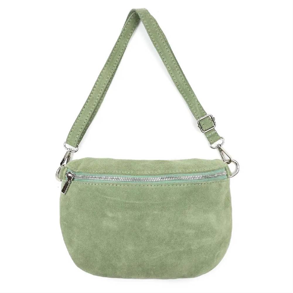 Made in Italy Damen Leder Tasche Brusttasche Gürteltasche Crossbody Hüfttasche Bauchtasche Umhängetasche Wildleder Crossover Schultertasche Handytasche Bodybag 50% Rabatt für begrenzte Zeit